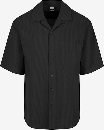 Urban Classics Comfort fit Button Up Shirt in Black: front