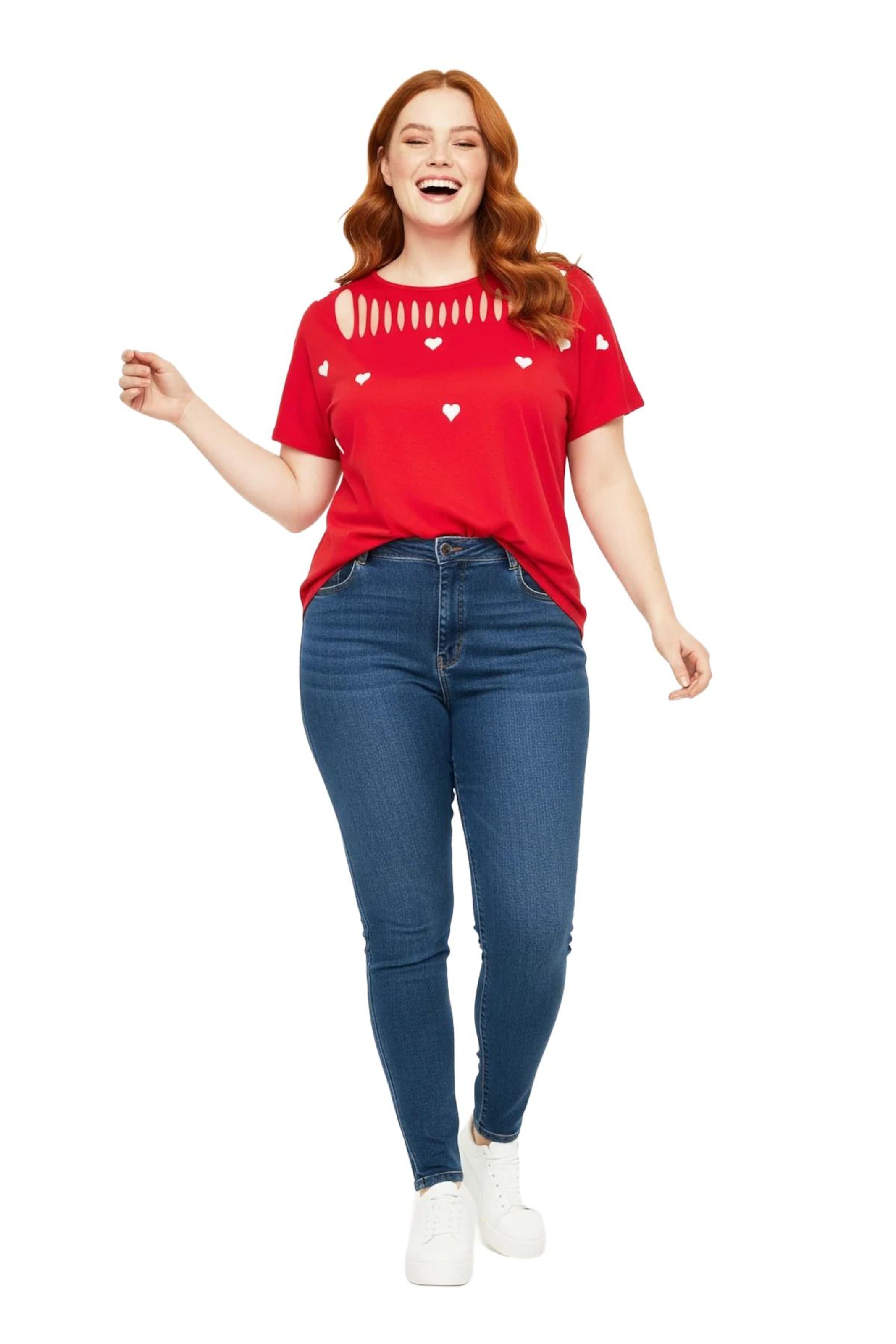 Shape Of You Shirt in Rood: voorkant