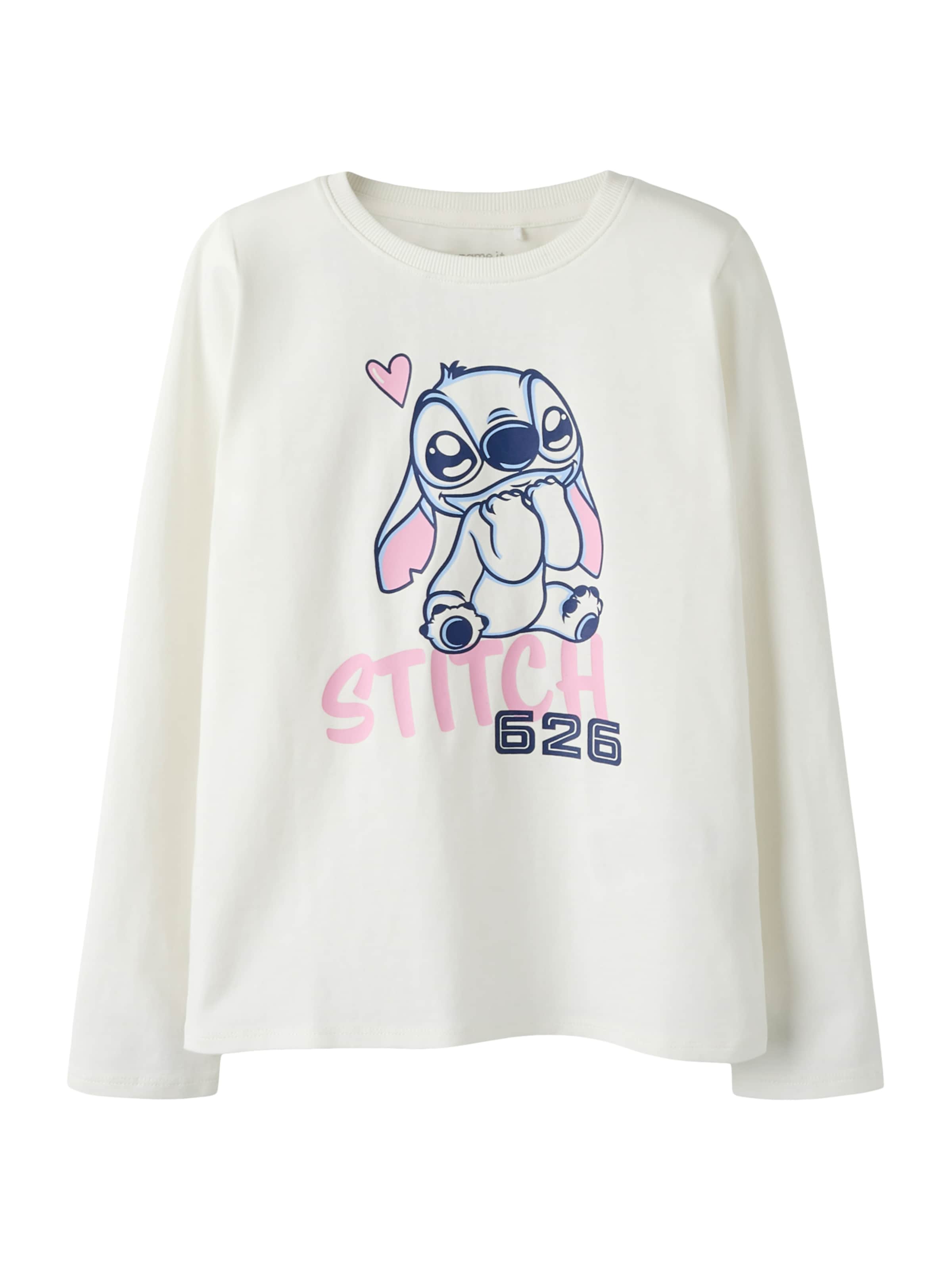 NAME IT Shirt 'NKFVOSLA STITCH' in White: front