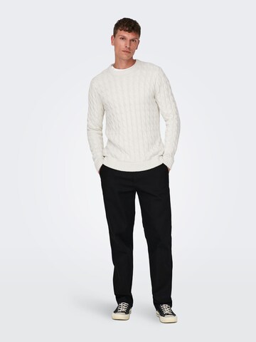 Pull-over 'KICKER' Only & Sons en blanc