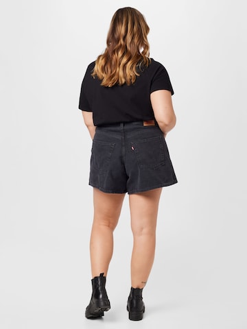 Levi's® Plus - Regular Calças de ganga 'Plus HW Mom Short' em preto