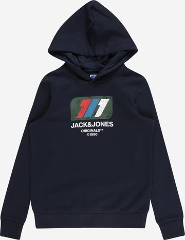 Jack & Jones Junior Mikina 'Nate' – modrá: přední strana