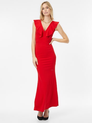 WAL G. Вечерна рокля 'CINITA RUFFLE' в червено: отпред