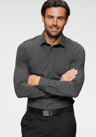 OLYMP Slim fit Business Shirt in Grey: front