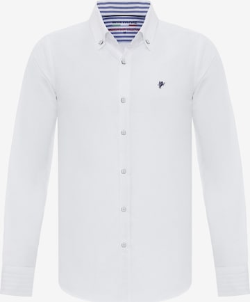 DENIM CULTURE - Camisa 'Tywin' em branco: frente