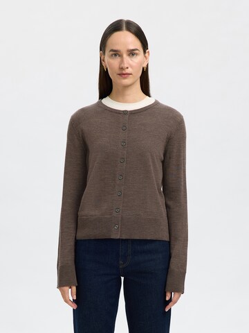 SELECTED Cardigan 'SLFTHEA' i brun