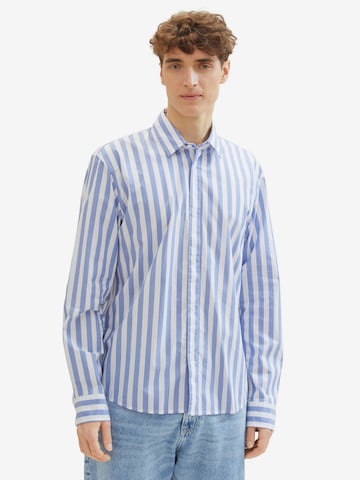 TOM TAILOR DENIM Comfort fit Button Up Shirt in Blue
