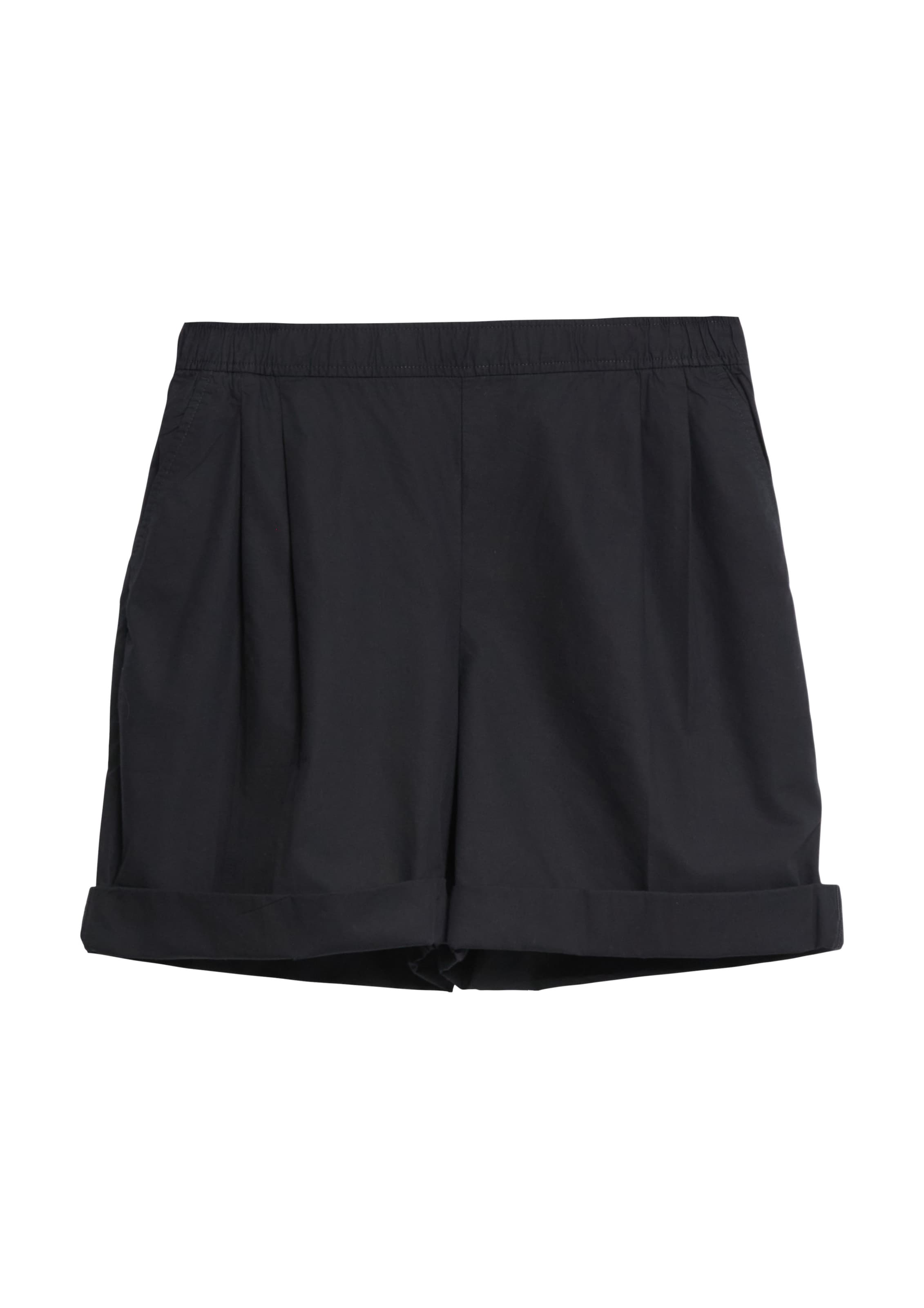 s.Oliver Men Tall Sizes Wide leg Pleat-Front Pants in Black: front