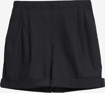 s.Oliver Men Tall Sizes Wide leg Pleat-Front Pants in Black: front