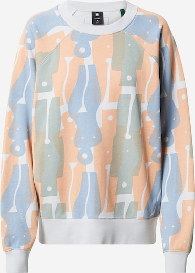 G-Star RAW Sweatshirt in de kleur Lichtblauw / Lichtgrijs / Pastelgroen / Pasteloranje, Productweergave