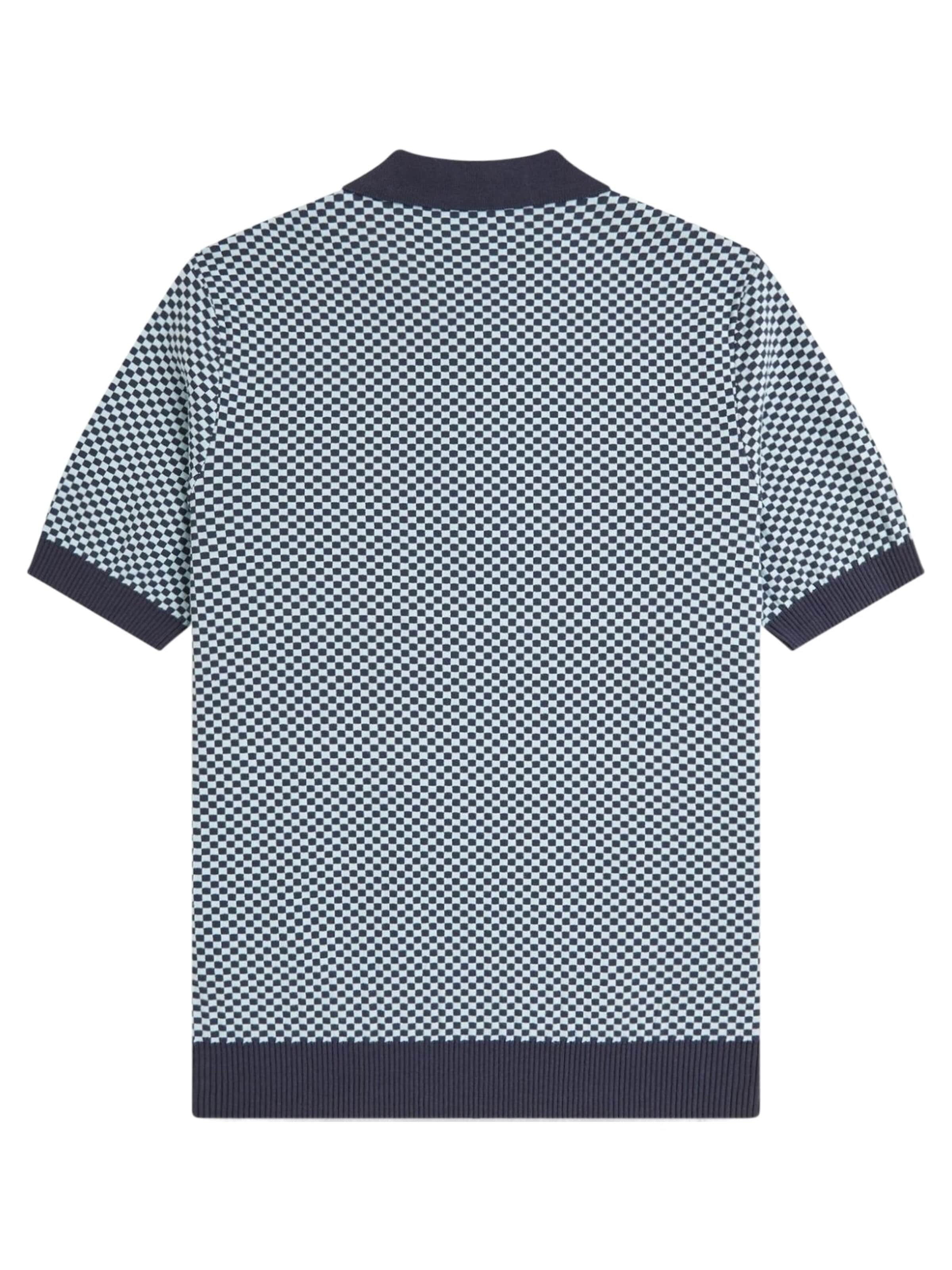 Fred Perry - Camiseta 'Polo fred perry marino chequerboard knitted shirt' en azul