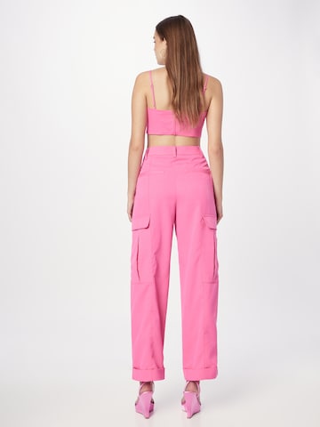 SOMETHINGNEWWide Leg/ Široke nogavice Cargo hlače 'JANE' - roza boja