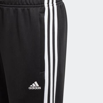 ADIDAS SPORTSWEAR Tapered Workout Pants 'Designed 2 Move 3-Stripes' in Black