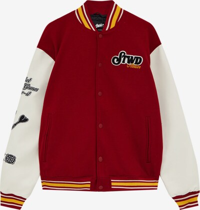 Pull&Bear Between-season jacket in yellow gold / Carmine red / White, Item view