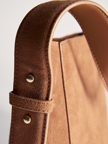 MANGO Schultertasche 'Casa' in Braun
