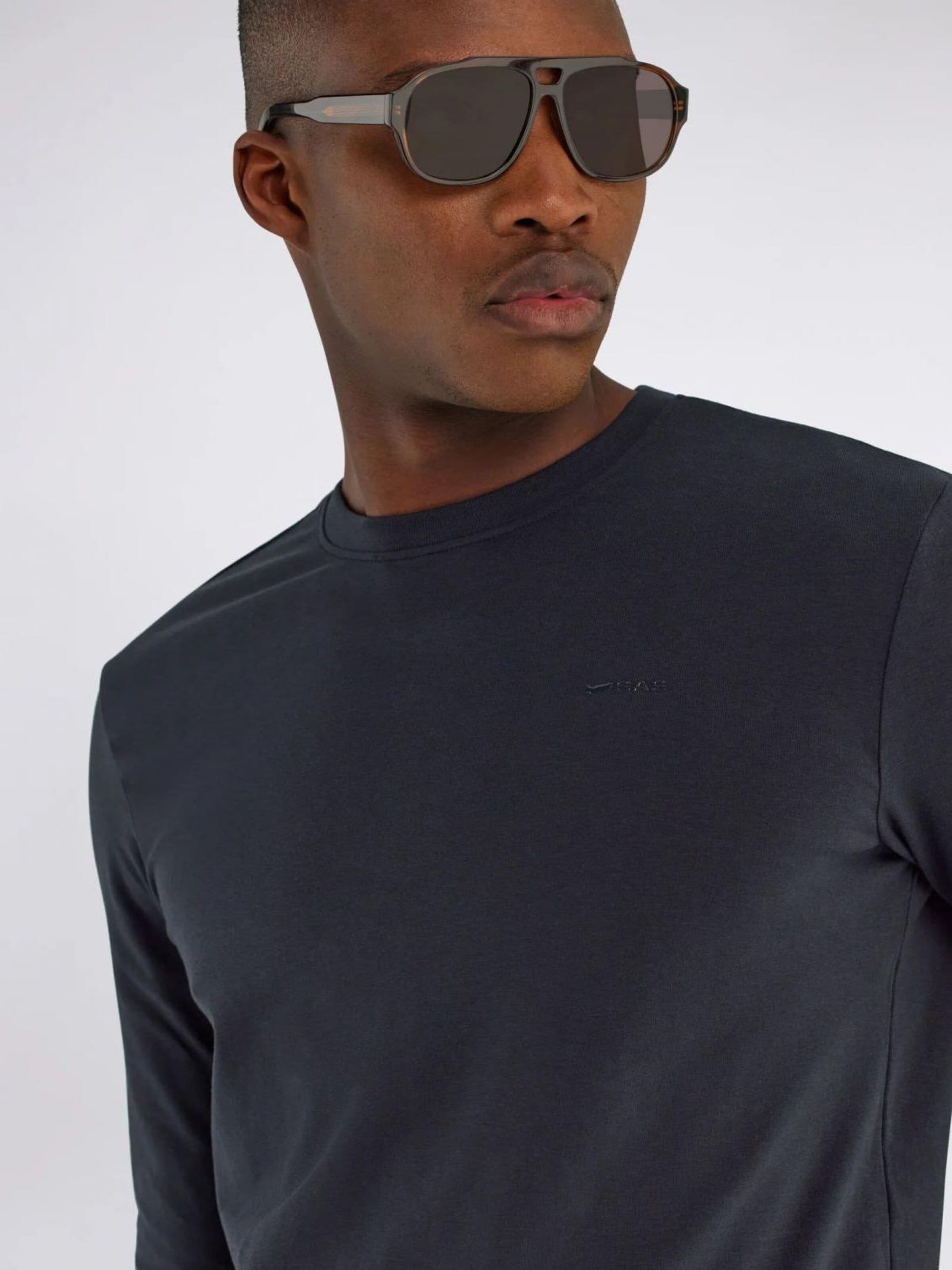 GAS Shirt in Zwart: voorkant