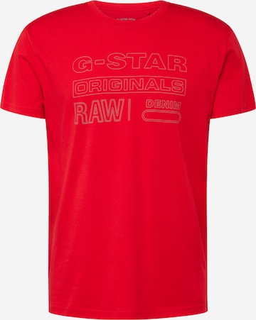 G-Star RAW Tričko – červená: přední strana