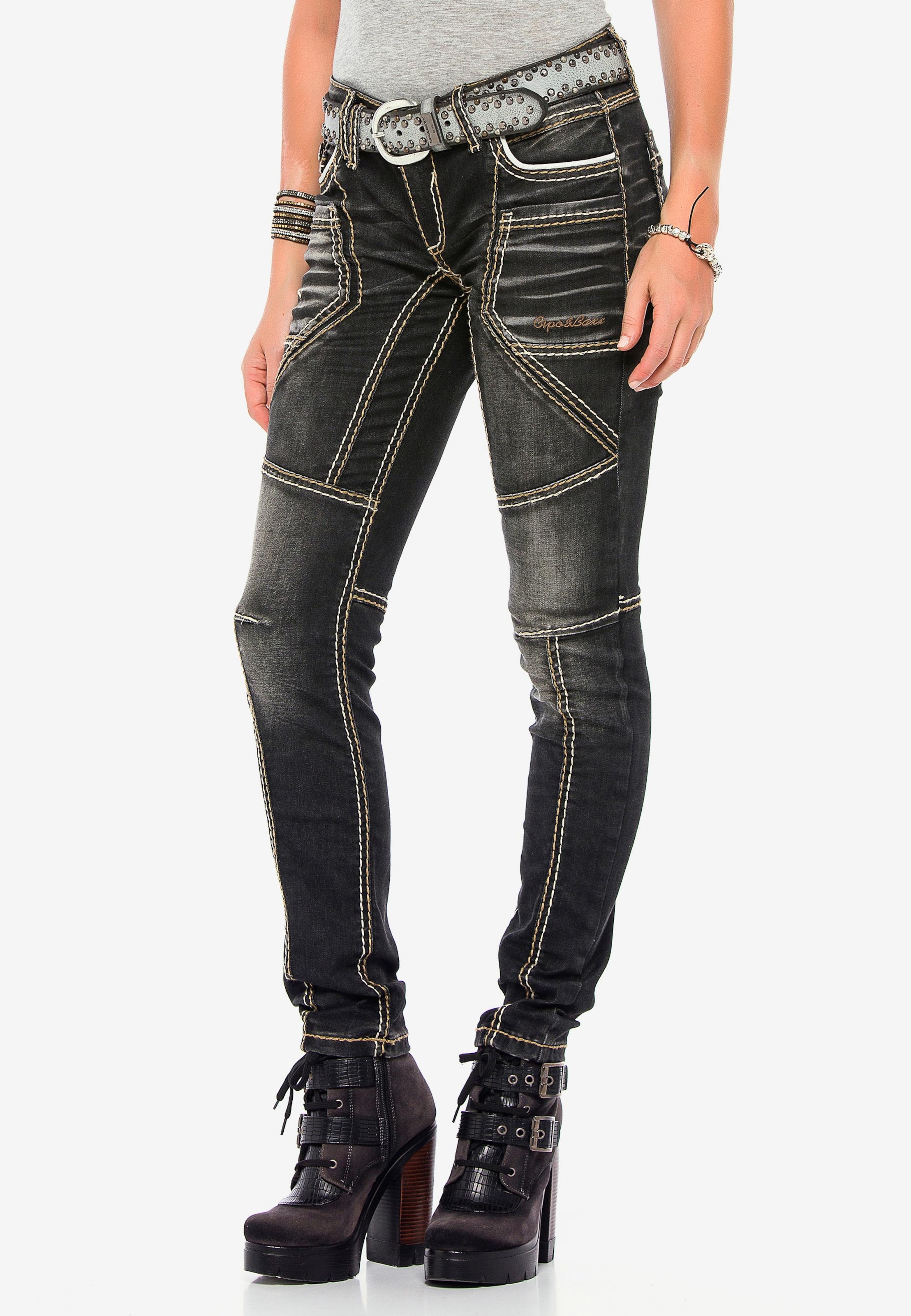 Frauen Jeans CIPO & BAXX Jeans in Schwarz - YA87059