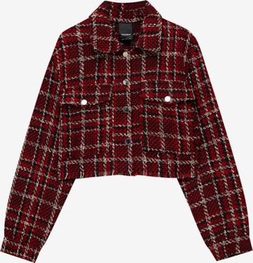Pull&Bear Prehodna jakna | rdeča barva: sprednja stran