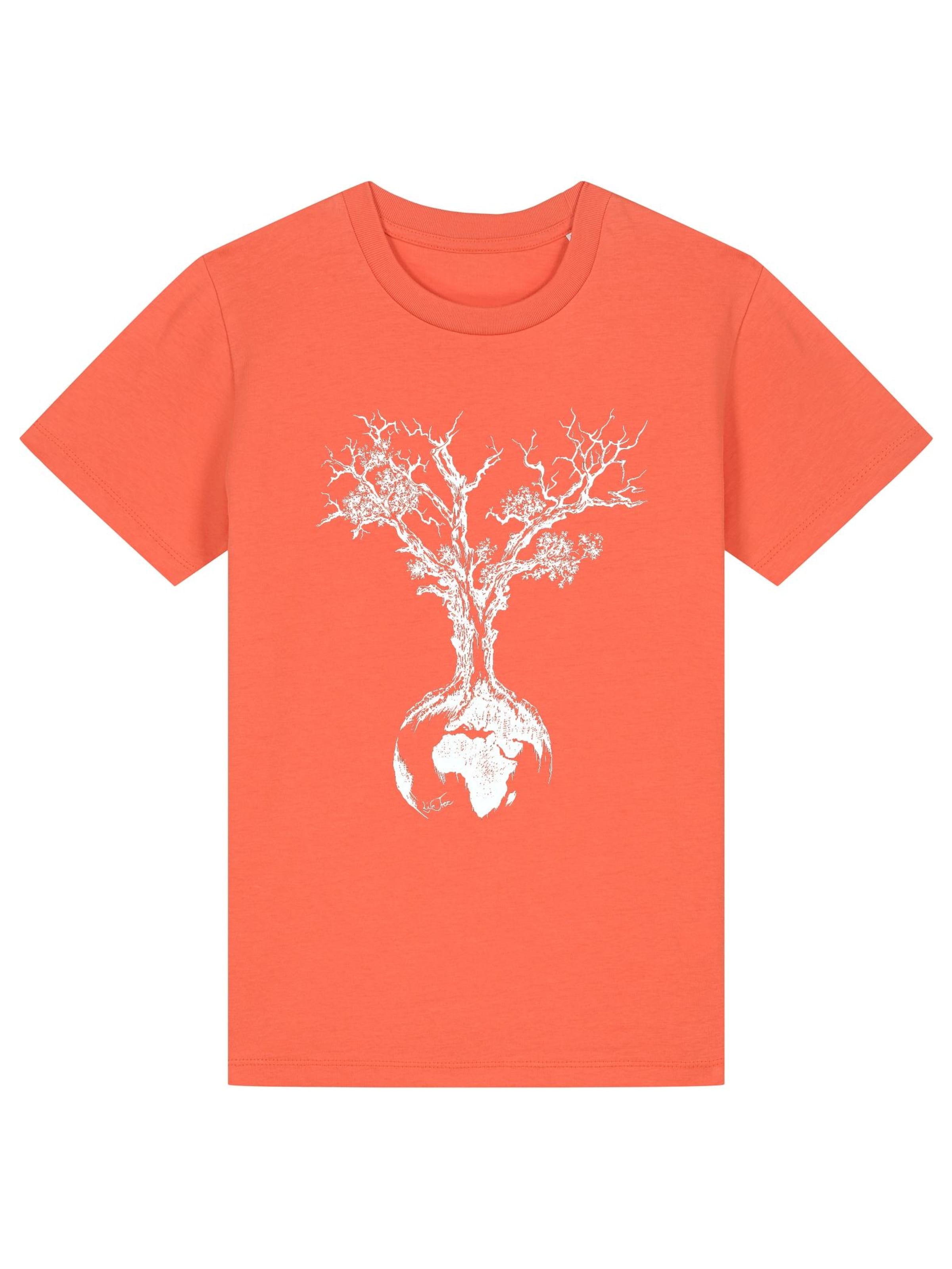 Life-Tree Shirt 'Weltenbaum' in Orange: front