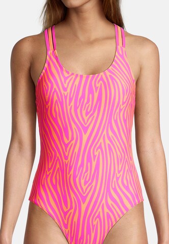 BECO the world of aquasports Bralette Swimsuit 'Zebra Vibes' in Orange