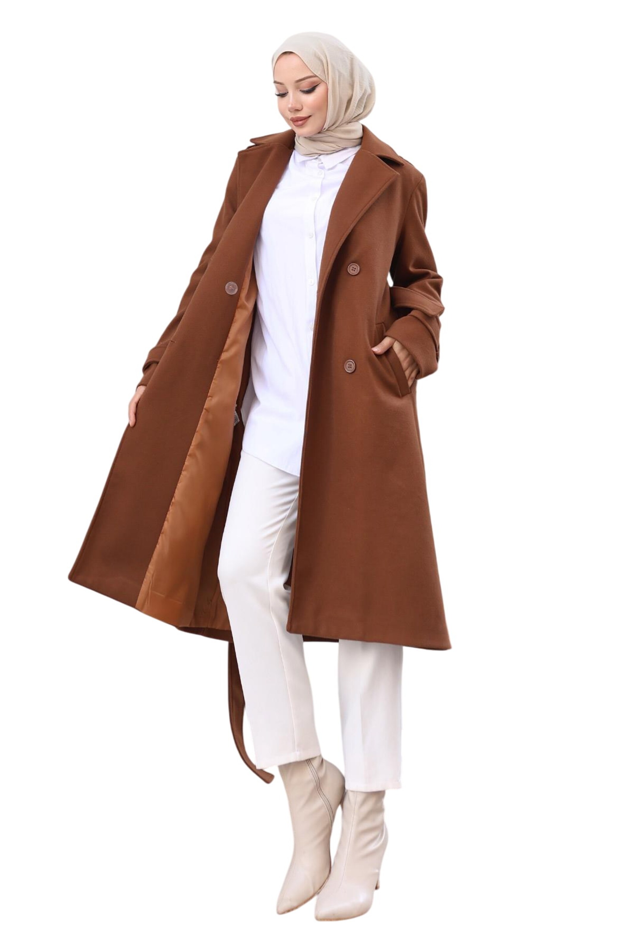 MODAMIHRAM Tussenmantel in Bruin