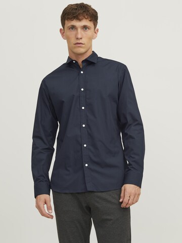 JACK & JONES Slim Fit Slim Fit Oberhemd Oberhemd in Blau: Vorderseite