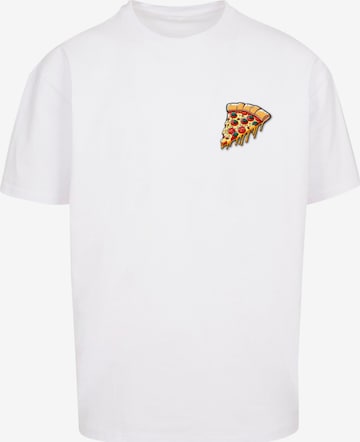 Merchcode Shirt 'Pizza Comic' in White: front