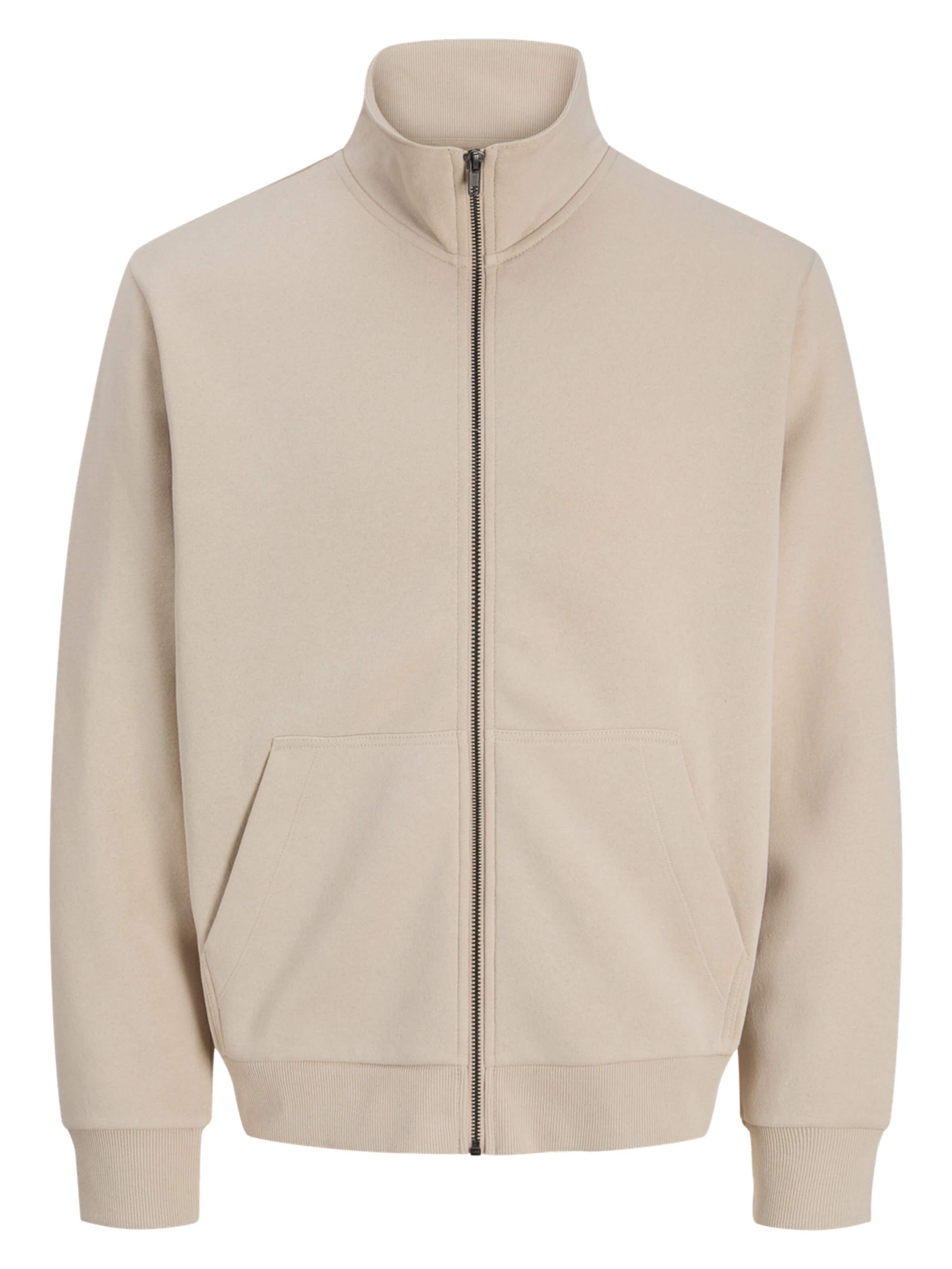 JACK & JONES - Sudadera con cremallera 'JJEBRADLEY' en beige: frente