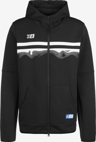 OUTFITTER Zip-Up Hoodie in Black: front