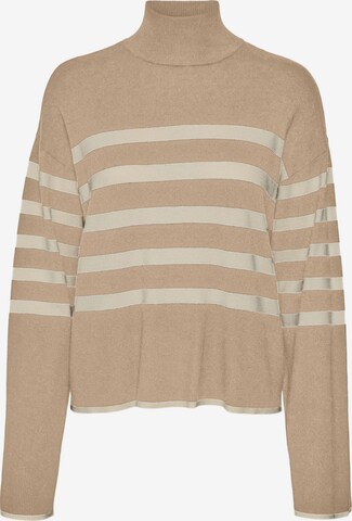 VERO MODA Sweater 'HAPPINESS' in Brown: front