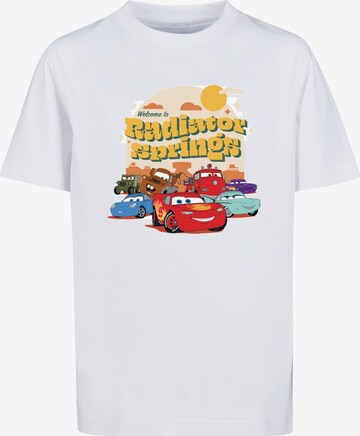 ABSOLUTE CULT Shirt 'Cars - Radiator Springs Group' in Wit: voorkant