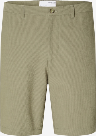 SELECTED HOMME regular Παντελόνι τσίνο 'KARL SEERSUCKER' σε πράσινο: μπροστά