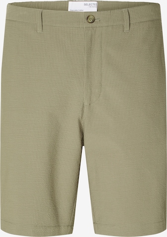 SELECTED - Pantalón chino 'SLHKarl' en verde: frente