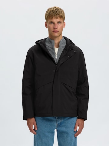 SELECTED - Chaqueta funcional 'FOREST' en negro: frente