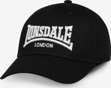 Cappello da baseball ' FLIXTON ' di LONSDALE in nero: frontale