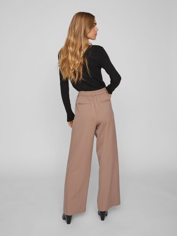 VILA Regular Trousers 'Varone' in Brown