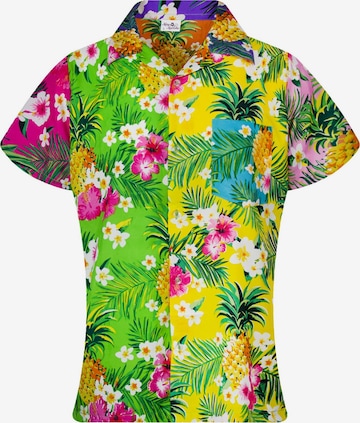 King Kameha Bluse 'Pineapple Flowers' in Mischfarben: Vorderseite