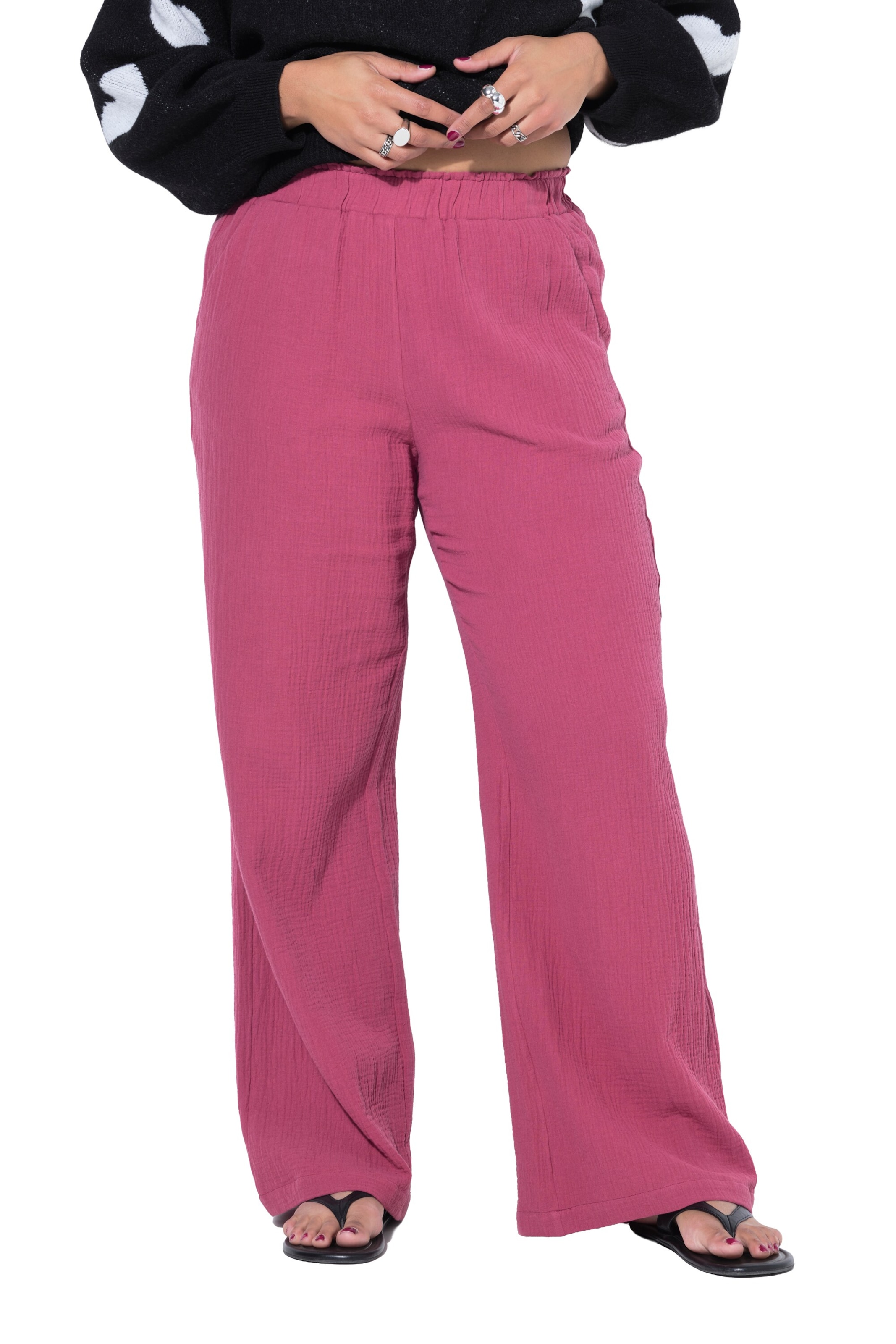 Studio Untold Wide leg Trousers in Pink: front