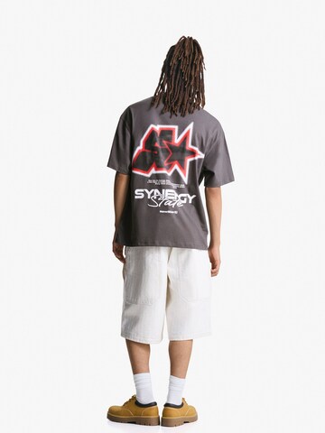 Bershka Shirt 'SYNERGY STATE' in Grijs