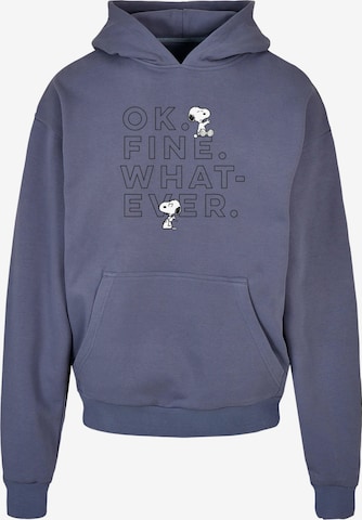 Merchcode Sweatshirt 'Peanuts - Ok Fine Whatever' in Blauw: voorkant