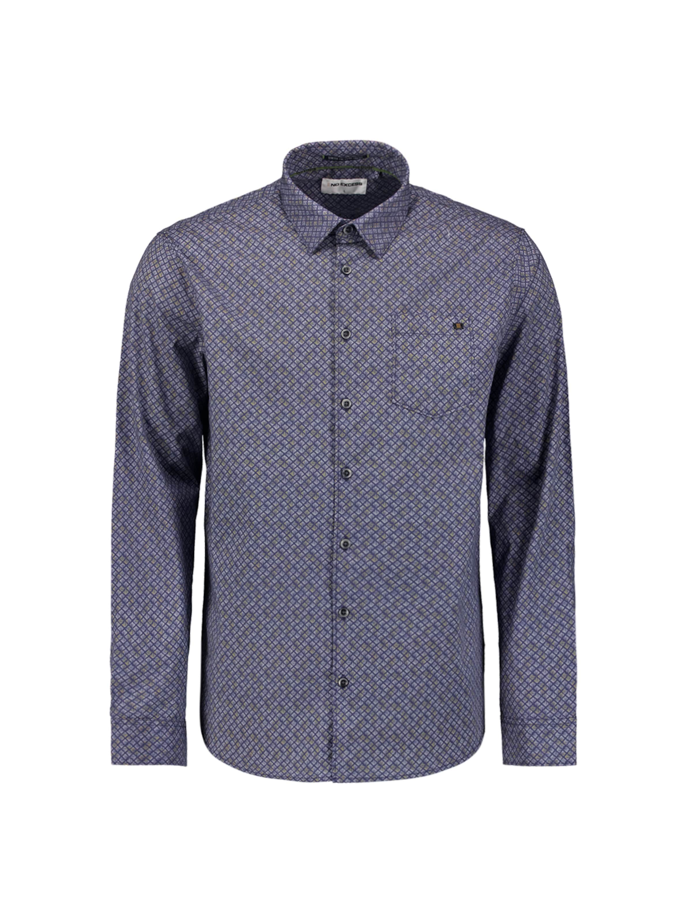 No Excess Regular fit Button Up Shirt in Blue: front