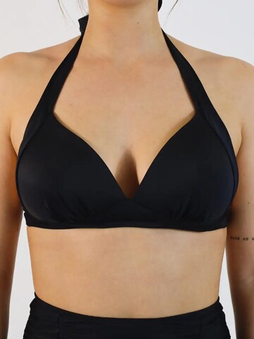 MYLILY T-Shirt Bikinitop 'Neckholder Bikini Oberteil' in Schwarz