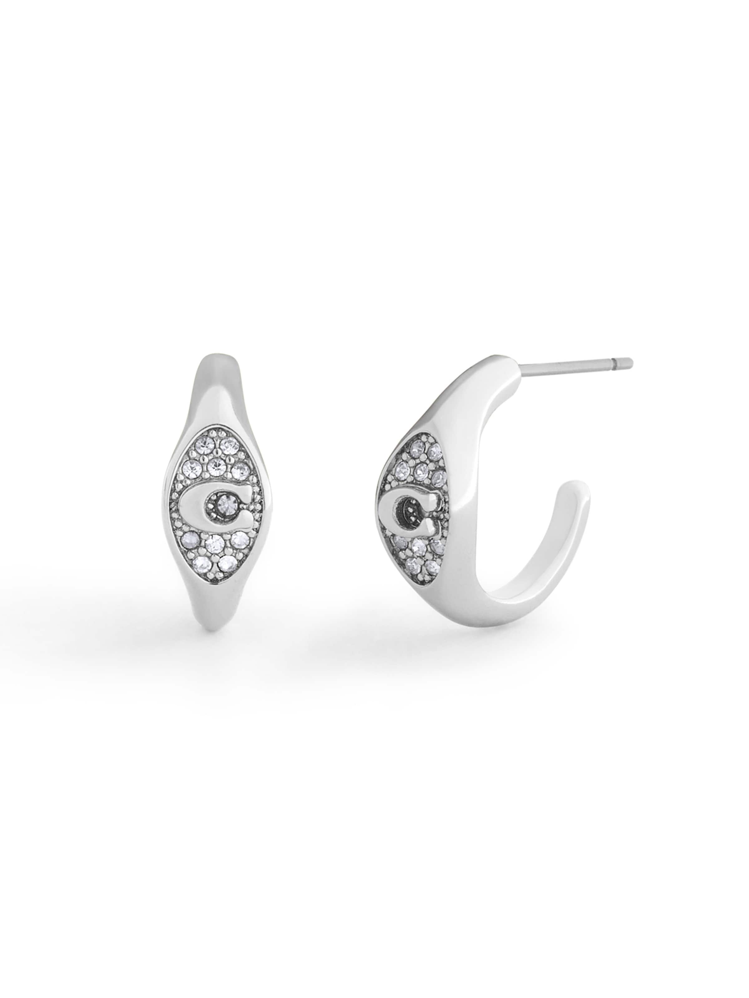 COACH Ohrringe 'Signature C' in Silber: Vorderseite