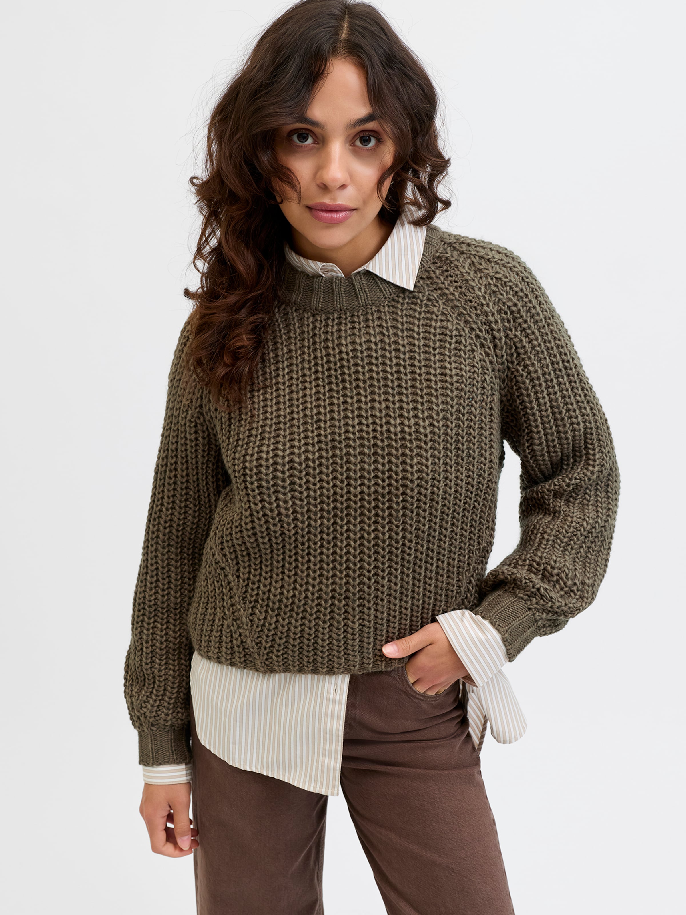 JJXX Sweater 'JXKelly' in Olive | ABOUT YOU