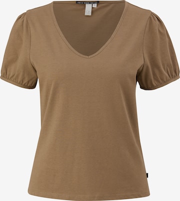 T-shirt QS en marron : devant