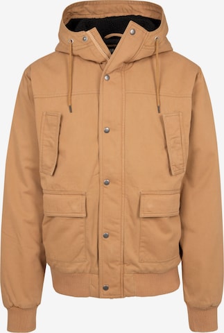 Urban Classics Between-Season Jacket in Brown: front