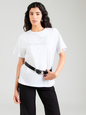 T-shirt EA7 Emporio Armani en blanc : devant