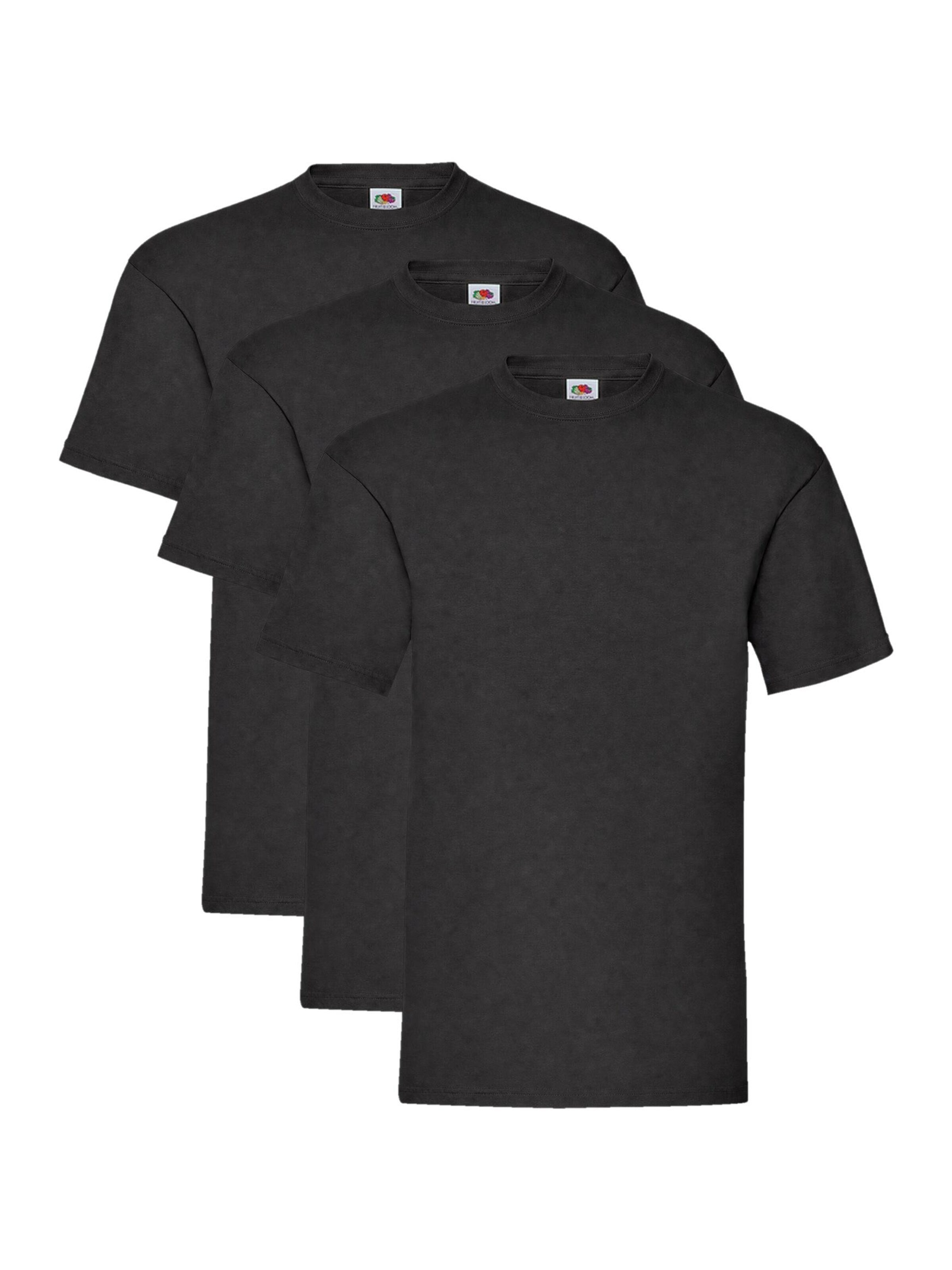 FRUIT OF THE LOOM Shirt 'T-shirt 3-pack' in Black: front