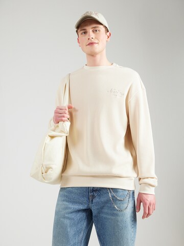 Felpa di NEW ERA in beige: frontale